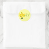 Gele Lelie Monogram Trouwzegels Ronde Sticker (Tas)