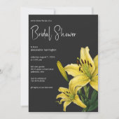 Gele Lelie op zwart Vrijgezellenfeest Kaart (Voorkant)