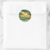 Gele lelie ronde sticker (Tas)