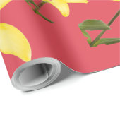 Gele lelie roze achtergrond matte inpakpapier (Rol Hoek)