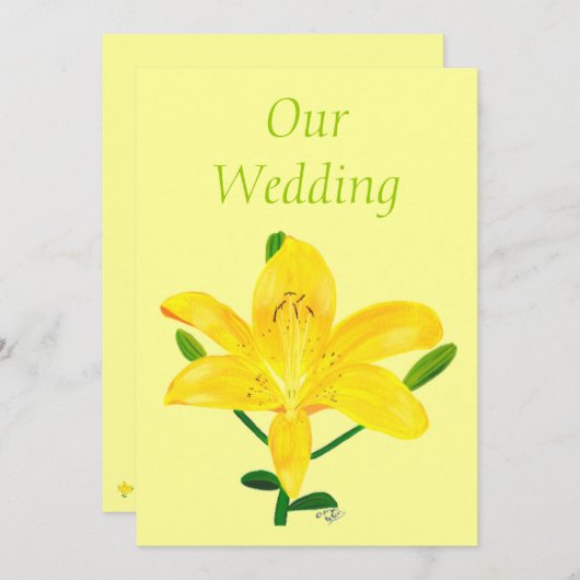 Gele Lelie Trouwkaarten Kaart (Voorkant / Achterkant)