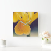 Gele lelie vierkante klok (Huis)