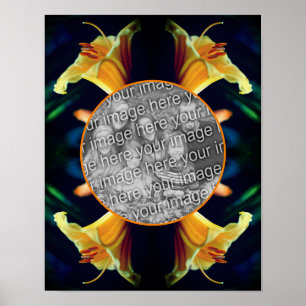 Gele leliebloem kader Maak je eigen foto Poster