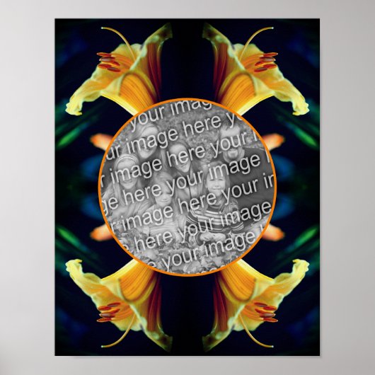 Gele leliebloem kader Maak je eigen foto Poster (Voorkant)