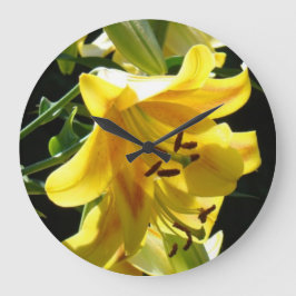 Gele leliebloemen wandklokken Lelies Bloemengesche