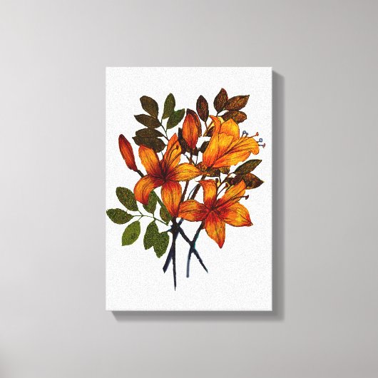 Gele Lelieprint op Canvas Afdruk (Voorkant)