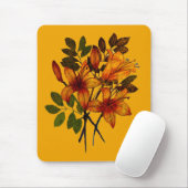 Gele lelieprint op muismat (Met muis)