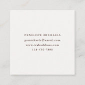  gele lelies op blauw vierkante visitekaartje (Achterkant)