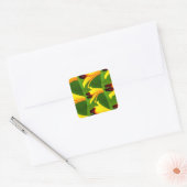 Gele Lelies Patroon Vierkante Sticker (Envelop)