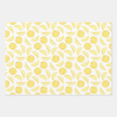 Gele lemmetjes en lemmetjes aan de wijn inpakpapier vel (Voorkant 3)