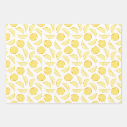 Gele lemmetjes en lemmetjes aan de wijn inpakpapier vel (Voorkant 3)