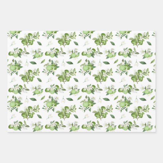 Gele lemmetjes en lemmetjes aan de wijn inpakpapier vel (Voorkant 2)