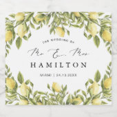 Gele Lemon amalfi kust Mediterrane Bruiloft Bier Etiket (Enkel label)