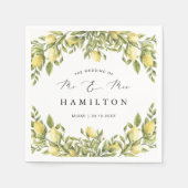 Gele Lemon amalfi kust Mediterrane Bruiloft Servet (Voorkant)