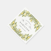 Gele Lemon amalfi kust Mediterrane Bruiloft Servet (Hoek)