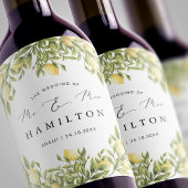 Gele Lemon amalfi kust Mediterrane Bruiloft Wijn Etiket