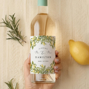 Gele Lemon amalfi kust Mediterrane Bruiloft Wijn Etiket