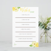 Gele Lemon Citrus Floral Baby Vermaakt Kaarten (Staand voorkant)