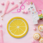 Gele lemon Citrus Fruit Slice Artistic Papieren Bordje (Feest)