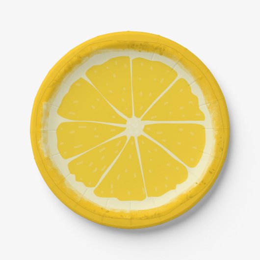Gele lemon Citrus Fruit Slice Artistic Papieren Bordje (Voorkant)