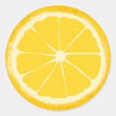 Gele lemon Citrus Fruit Slice Artistic Ronde Sticker (Voorkant)