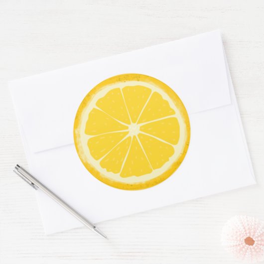 Gele lemon Citrus Fruit Slice Artistic Ronde Sticker (Envelop)
