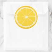 Gele lemon Citrus Fruit Slice Artistic Ronde Sticker (Tas)