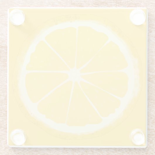 Gele lemon Citrus Fruit Slice Glazen Onderzetter (Achterkant)