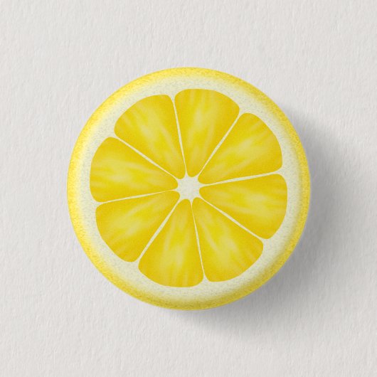 Gele lemon Citrus Fruit Slice Ronde Button 3,2 Cm (Voorkant)