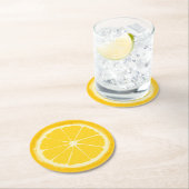 Gele lemon Citrus Fruit Slice Ronde Kartonnen Onderzetter (Insitu)