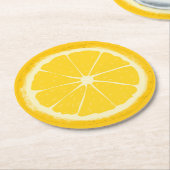 Gele lemon Citrus Fruit Slice Ronde Kartonnen Onderzetter (Gebogen)