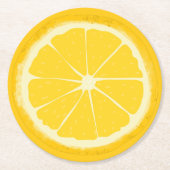 Gele lemon Citrus Fruit Slice Ronde Kartonnen Onderzetter (Voorkant)