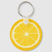 Gele lemon Citrus Fruit Slice Sleutelhanger (Voorkant)