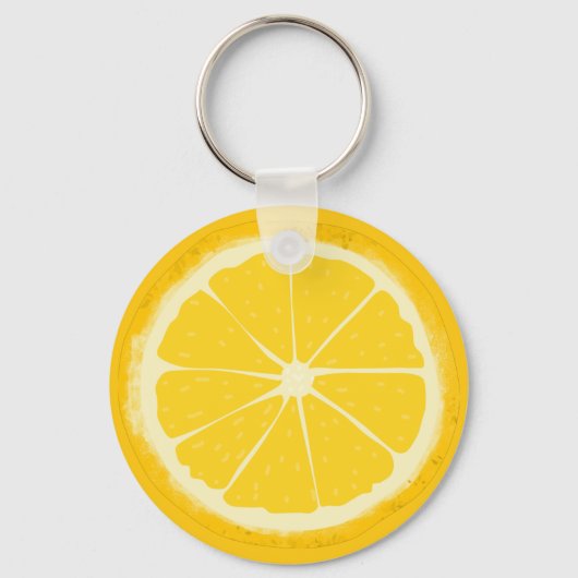 Gele lemon Citrus Fruit Slice Sleutelhanger (Voorkant)