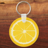 Gele lemon Citrus Fruit Slice Sleutelhanger (Voorkant)