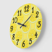 Gele Lemon Design Kitchen wandklok (Hoek)