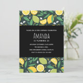 Gele lemon en groene Limoen fruitpatroonvogels Kaart (Staand voorkant)