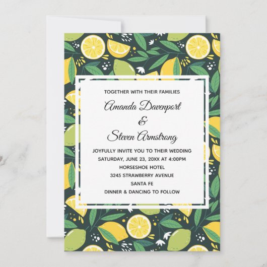 Gele lemon en groene Limoen Kaart (Voorkant)