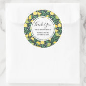 Gele lemon en Limoen-fruitpatroonbruiloft Ronde Sticker (Tas)