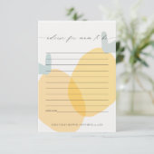 Gele Lemon Fruity Citrus Advise Mum Baby shower Informatiekaartje (Staand voorkant)