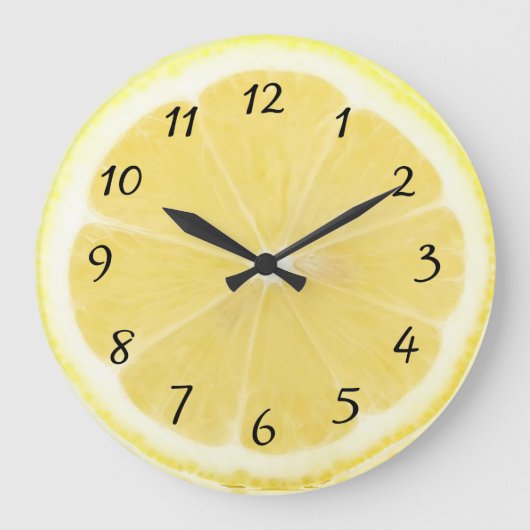 Gele Lemon Kitchen-klok Grote Klok (Voorkant)