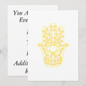 Gele Lemon-lijn Hamsa-Hand van Miriam-Hand van Kaart (Voorkant / Achterkant)