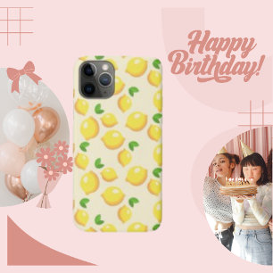 Gele Lemon Minimalistische Fruit Patroon Achtergro Case-Mate iPhone Case