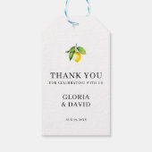 Gele Lemon Modern Wedding Cadeaulabel (Achterkant)