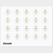 Gele Lemon Modern Wedding Ronde Sticker (Vel)