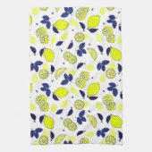 Gele Lemon Print en Blue Leaves Food Pattern Theedoek (Verticaal)