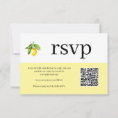Gele Lemon QR Code RSVP Card (Voorkant)