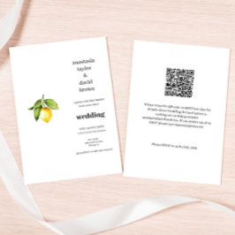 Gele Lemon QR Code Weddenschap Kaart