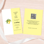 Gele Lemon QR Code Weddenschap Kaart