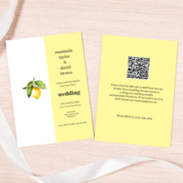 Gele Lemon QR Code Weddenschap Kaart